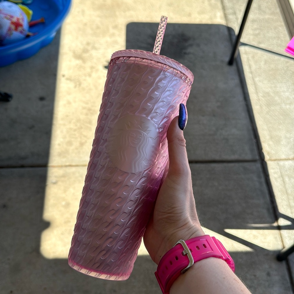 COPY - NWT Starbucks pale pink swirl tumbler 24oz